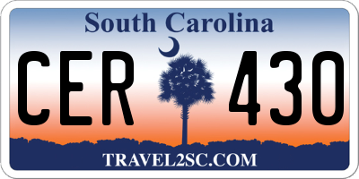SC license plate CER430