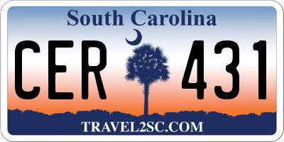 SC license plate CER431
