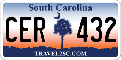 SC license plate CER432