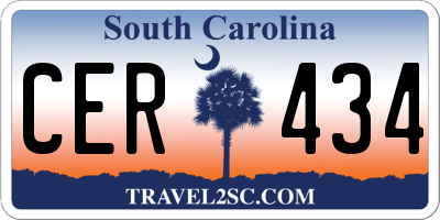 SC license plate CER434