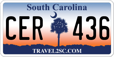 SC license plate CER436