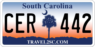 SC license plate CER442