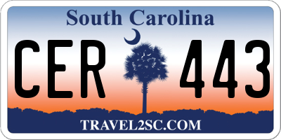 SC license plate CER443