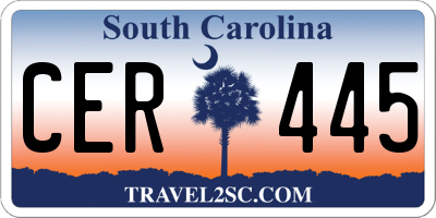 SC license plate CER445