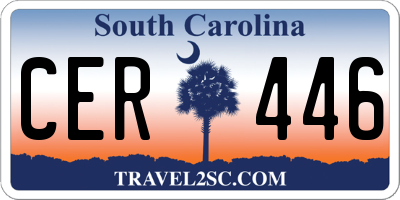 SC license plate CER446