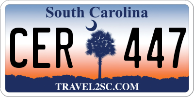 SC license plate CER447