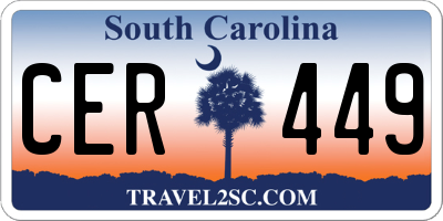 SC license plate CER449