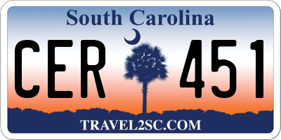 SC license plate CER451