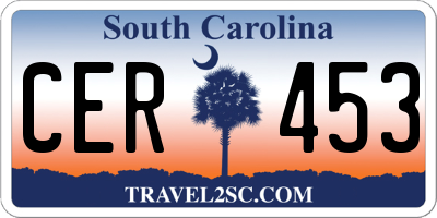 SC license plate CER453