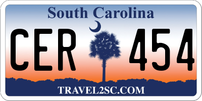 SC license plate CER454