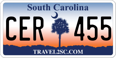 SC license plate CER455