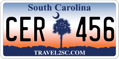 SC license plate CER456