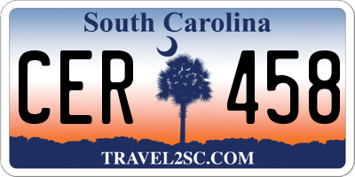 SC license plate CER458