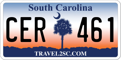 SC license plate CER461