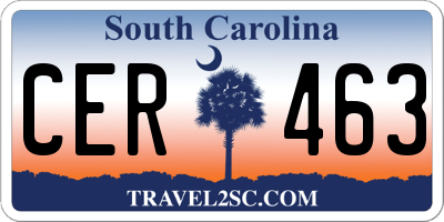 SC license plate CER463