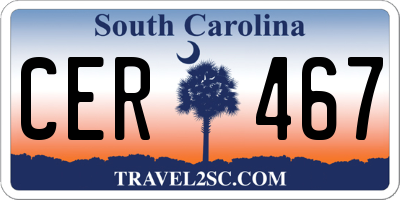 SC license plate CER467