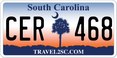 SC license plate CER468