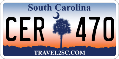 SC license plate CER470
