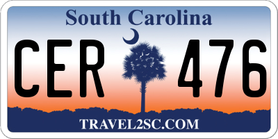 SC license plate CER476