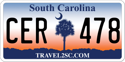 SC license plate CER478