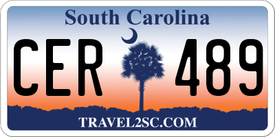 SC license plate CER489