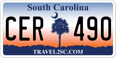 SC license plate CER490