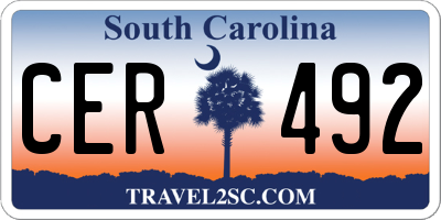 SC license plate CER492