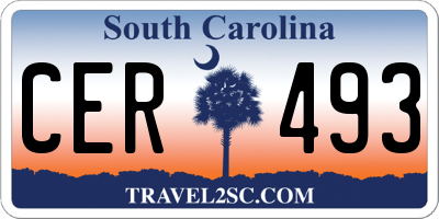 SC license plate CER493