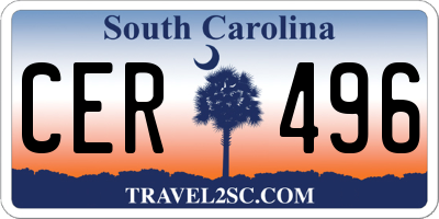 SC license plate CER496