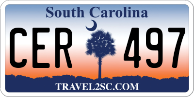 SC license plate CER497