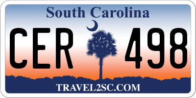 SC license plate CER498