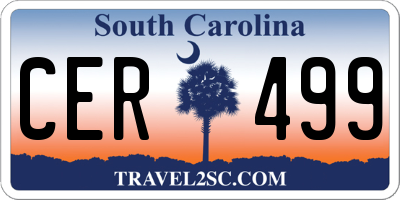 SC license plate CER499