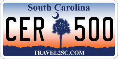SC license plate CER500