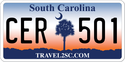 SC license plate CER501