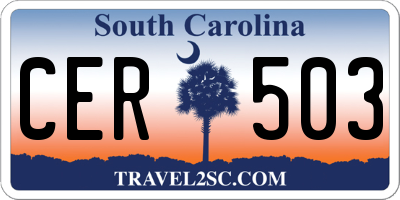 SC license plate CER503