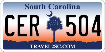 SC license plate CER504