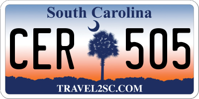 SC license plate CER505