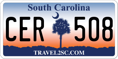 SC license plate CER508
