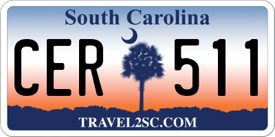 SC license plate CER511