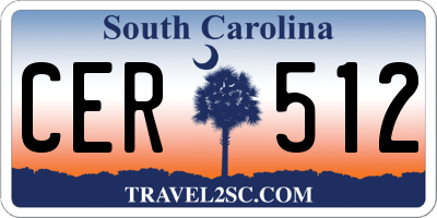 SC license plate CER512