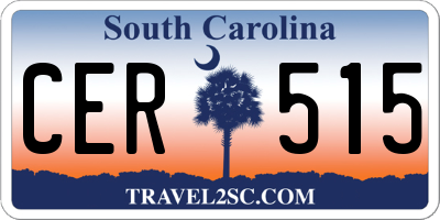SC license plate CER515