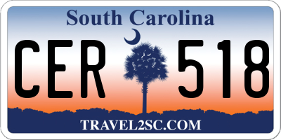 SC license plate CER518