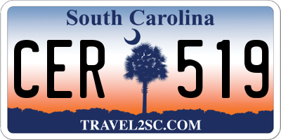 SC license plate CER519