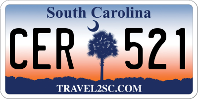 SC license plate CER521