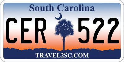SC license plate CER522