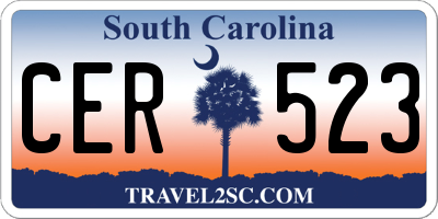 SC license plate CER523