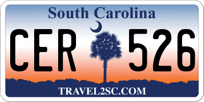 SC license plate CER526
