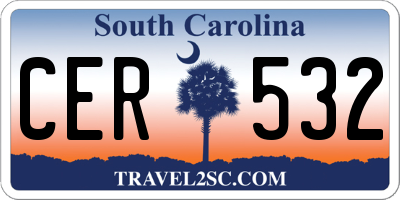 SC license plate CER532