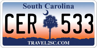 SC license plate CER533