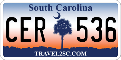 SC license plate CER536